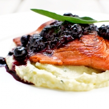 Salmon With a Berry Noir Sauce & Parsnip Puree | Fork Knife Swoon