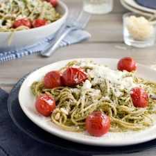 Spaghetti with Basil Pesto | Fork Knife Swoon