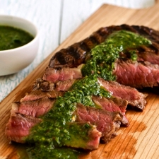 Grilled Steak with Spicy Chimichurri Sauce