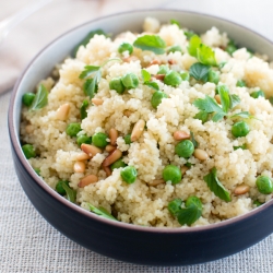 Herbed Cous Cous with Peas and Pine Nuts | Fork Knife Swoon
