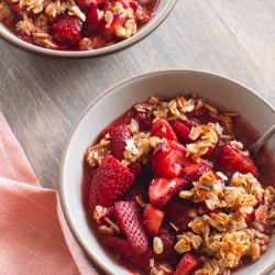 Strawberry Oatmeal Almond Crisp | Fork Knife Swoon