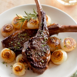 Pan-Seared Lamb Chops with Cippolini Onions | Fork Knife Swoon