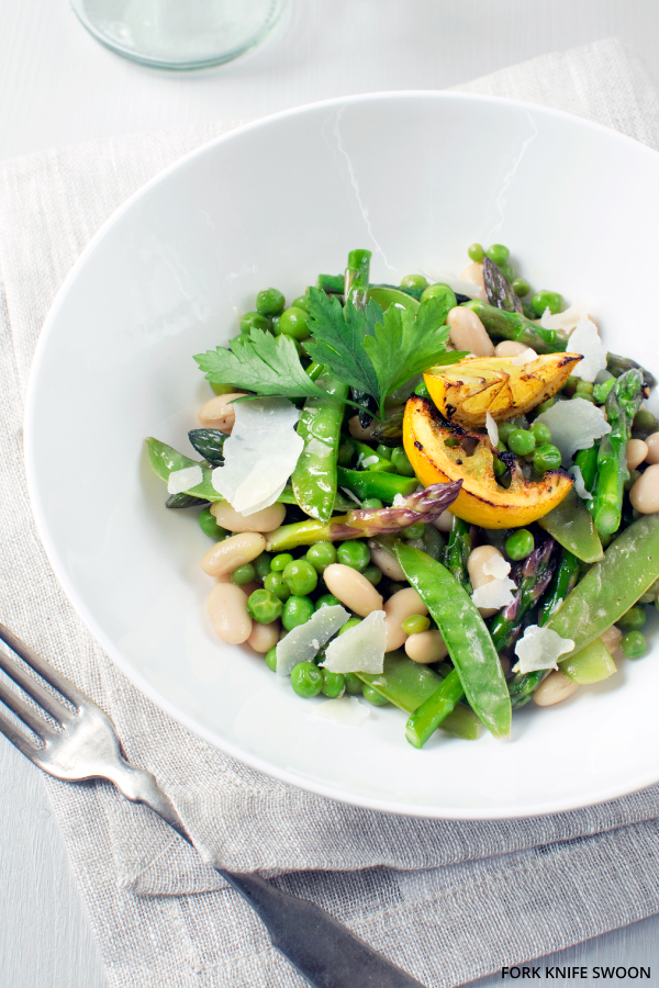 Spring Vegetable Salad with White Beans and Parmesan | Fork Knife Swoon