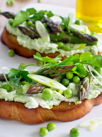 Fresh Pea and Ricotta Tartine with Spring Vegetables | Fork Knife Swoon