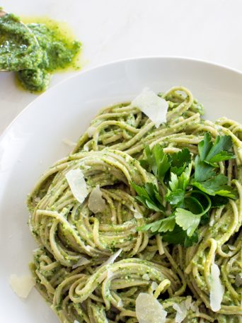 Soba Noodles with Lemony Kale Pesto | Fork Knife Swoon