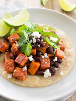 Chile Spiced Sweet Potato and Black Bean Tostadas | Fork Knife Swoon