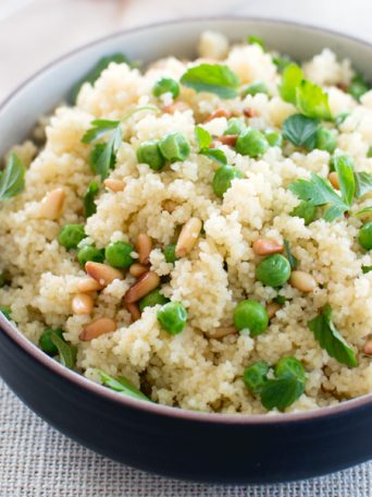 Herbed Cous Cous with Peas and Pine Nuts | Fork Knife Swoon