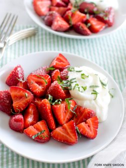Macerated Strawberries with Mascarpone Whipped Cream and Mint | Fork Knife Swoon
