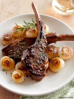 Pan-Seared Lamb Chops with Cippolini Onions | Fork Knife Swoon
