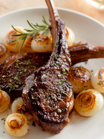 Pan-Seared Lamb Chops with Cippolini Onions | Fork Knife Swoon