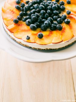 No-Bake Cheesecake with Nectarines and Blueberries | Fork Knife Swoon