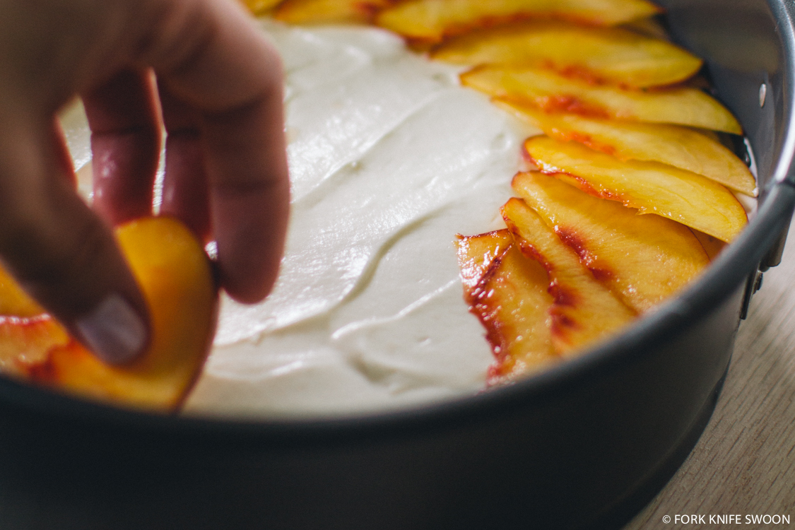No-Bake Cheesecake with Nectarines and Blueberries | Fork Knife Swoon