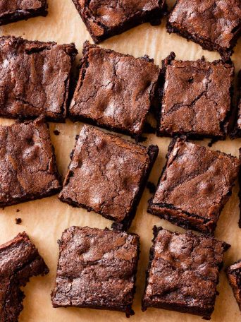 Chewy Triple Dark Chocolate Whole Grain Brownies | Fork Knife Swoon