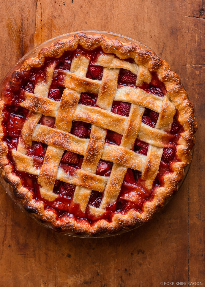 Lattice Top Strawberry Pie | Fork Knife Swoon @forkknifeswoon