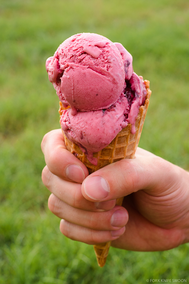 Cherry Berry Swirl Frozen Yogurt | Fork Knife Swoon