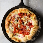 Tomato, Bacon and Blue Cheese Skillet Pizza | Fork Knife Swoon
