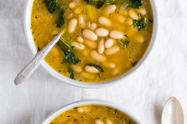 Lemony Kale and White Bean Soup | Fork Knife Swoon @forkknifeswoon
