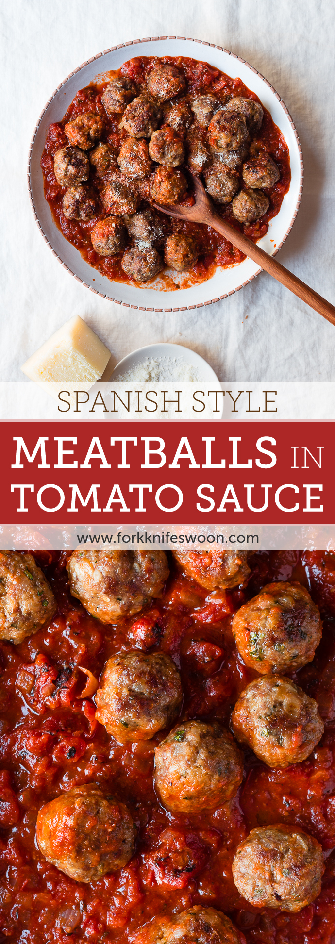 Spanish Style Meatballs in Spicy Tomato Sauce | Fork Knife Swoon @forkknifeswoon