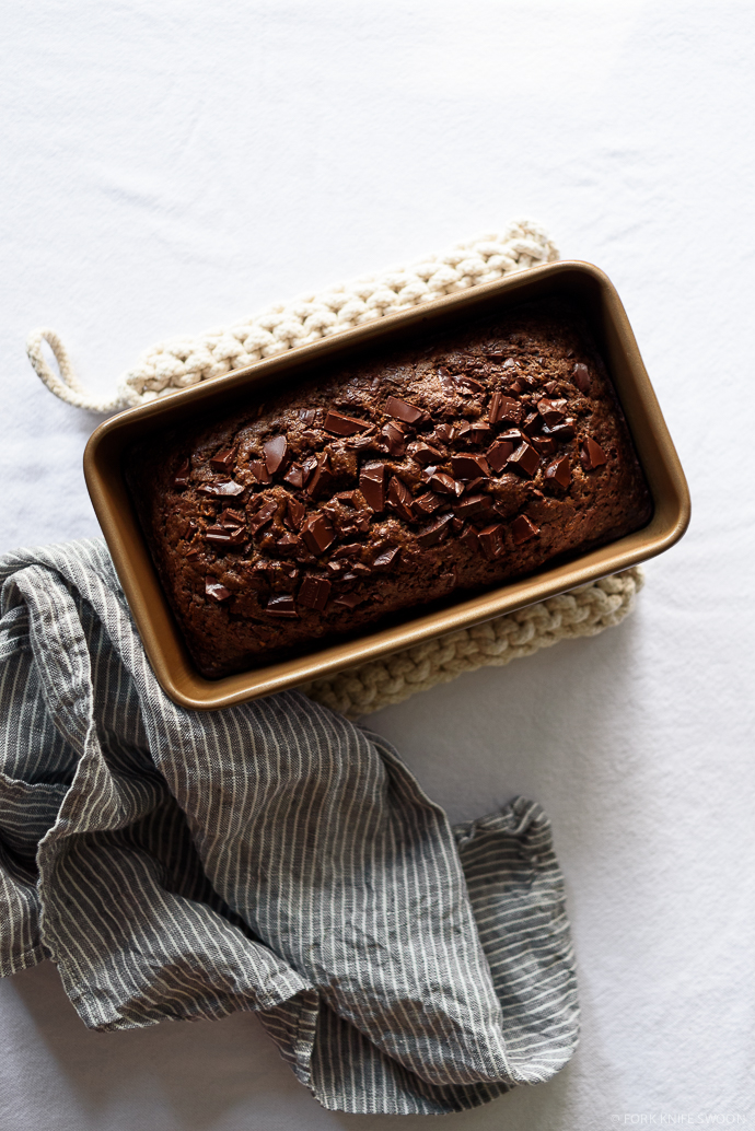 Dark Chocolate Olive Oil Zucchini Bread | Fork Knife Swoon @forkknifeswoon