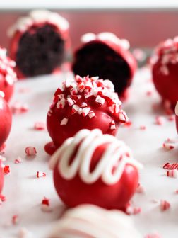 Red Holiday OREO Cookie Balls via forkknifeswoon.com
