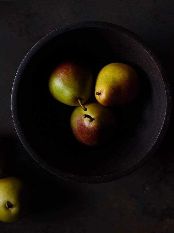 moody bowl of pears