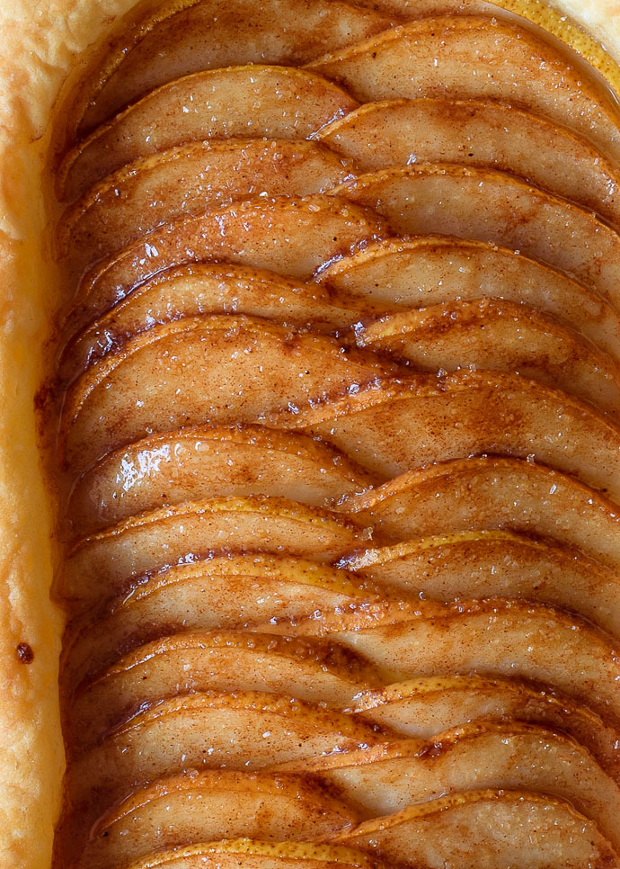 ginger pear puff pastry tart