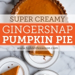 Gingersnap Pumpkin Pie: My very favorite smooth and creamy pumpkin pie recipe with a gingersnap cookie crust via forkknifeswoon.com | @forkknifeswoon