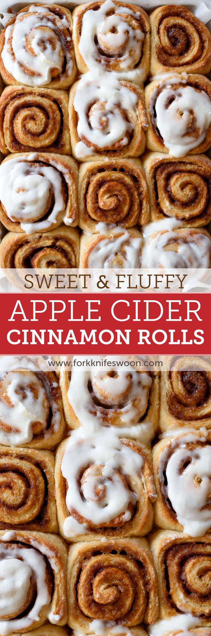 Homemade Apple Cider Cinnamon Rolls with Brown Sugar Apple Butter Filling via forkknifeswoon.com | @forkknifeswoon