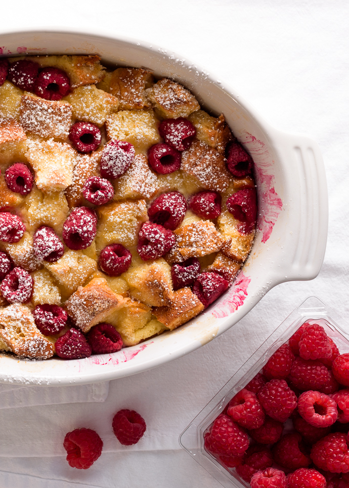 Citrus and Raspberry Brioche Bread Pudding via forkknifeswoon.com | @forkknifeswoon