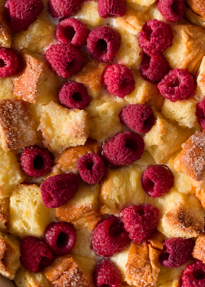 Citrus and Raspberry Brioche Bread Pudding via forkknifeswoon.com | @forkknifeswoon