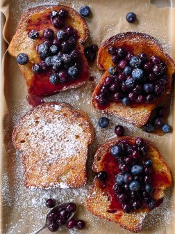 Maple Baked French Toast with Blueberries via forkknifeswoon.com | @forkknifeswoon