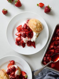 Roasted Strawberry Shortcakes with Sweet Cornmeal Biscuits via forkknifeswoon.com | @forkknifeswoon