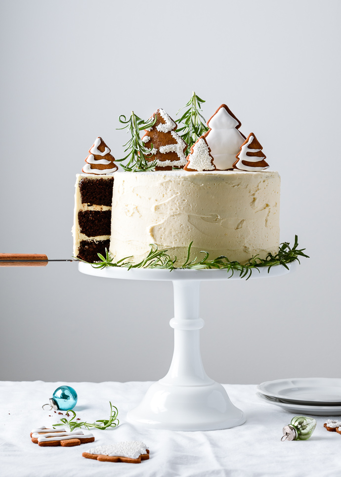 Holiday chocolate spice cake with ginger buttercream via forkknifeswoon.com